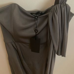 LAILA AZHAR Silk one shoulder cocktail dress
